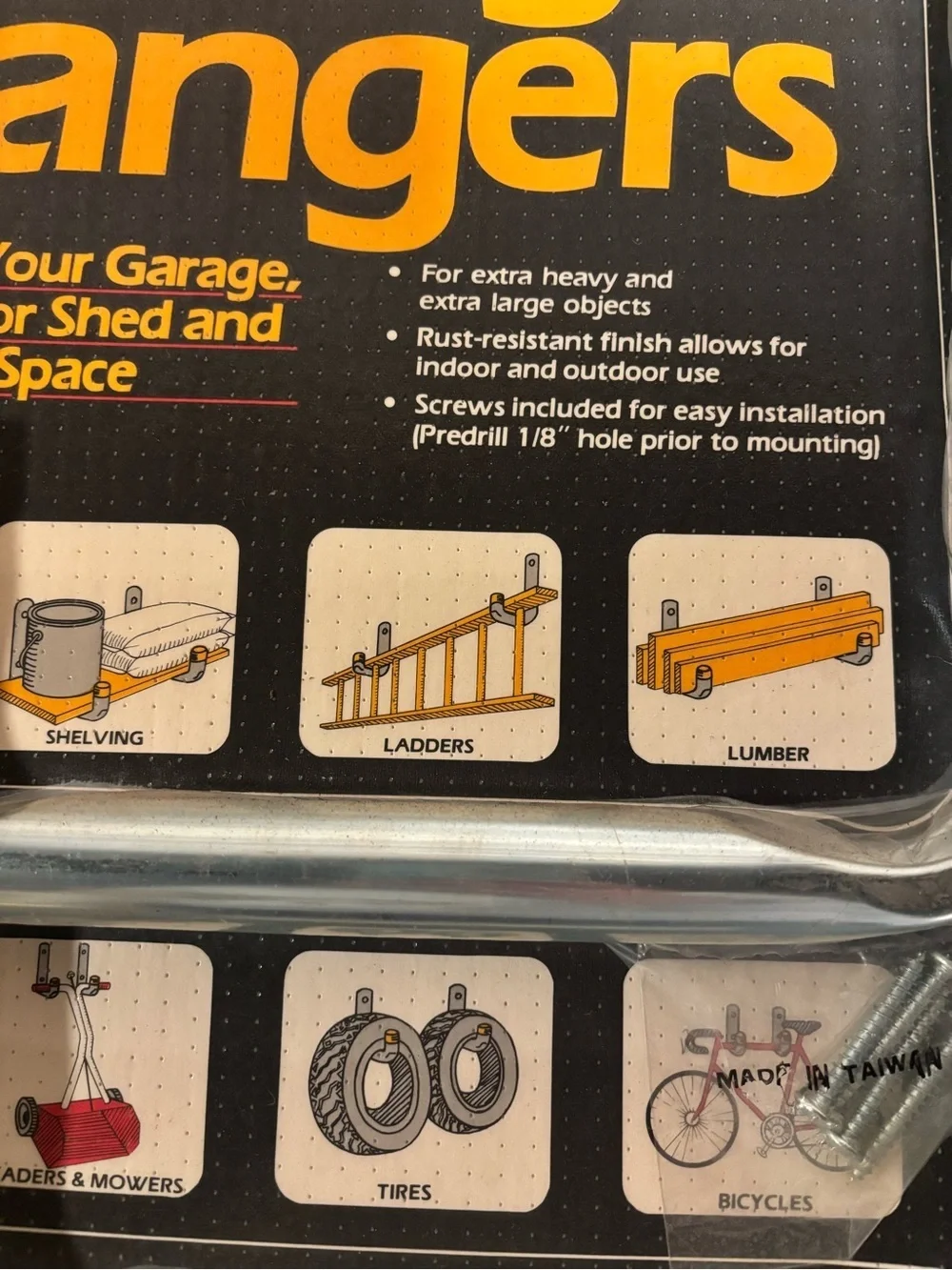 Crawford (#GSH) Giant Storage / Garage Hanger Hooks, Sealed Package